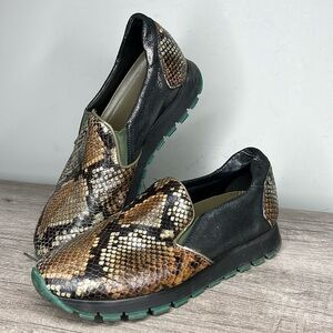 Pons Quintana Snake Skin Look Leather Loafers 38